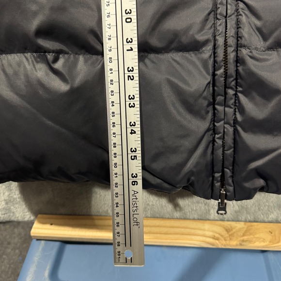 Eileen Fisher Down Reversible Black Puffer Long Length Full Zip Coat - Picture 13 of 14